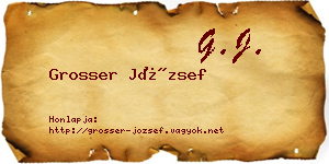 Grosser József névjegykártya